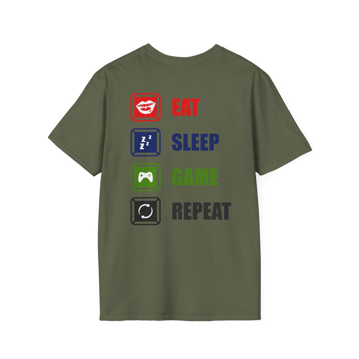 Eat Sleep Game Repeat Gamer Tee