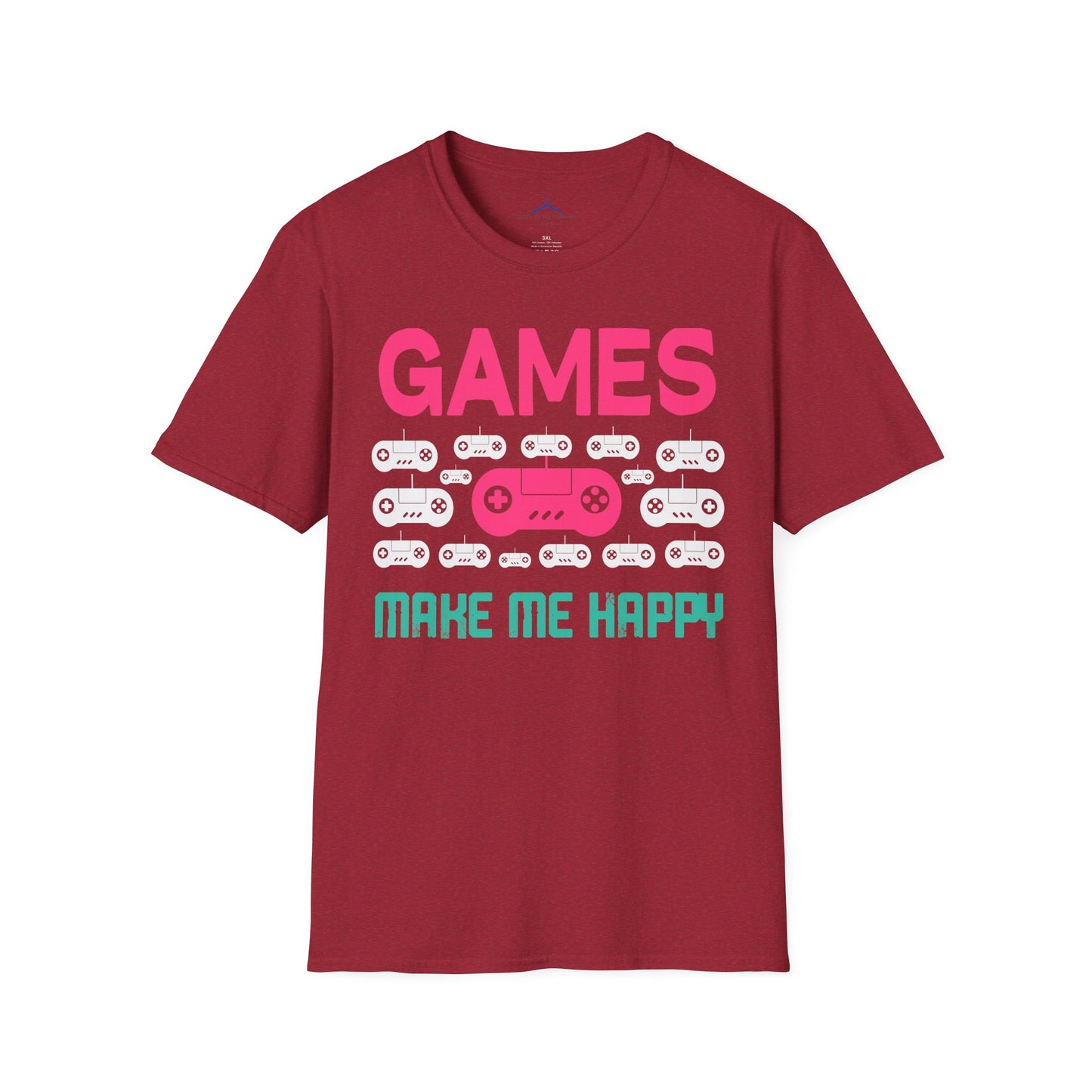 Games Make Me Happy Gamer Tee