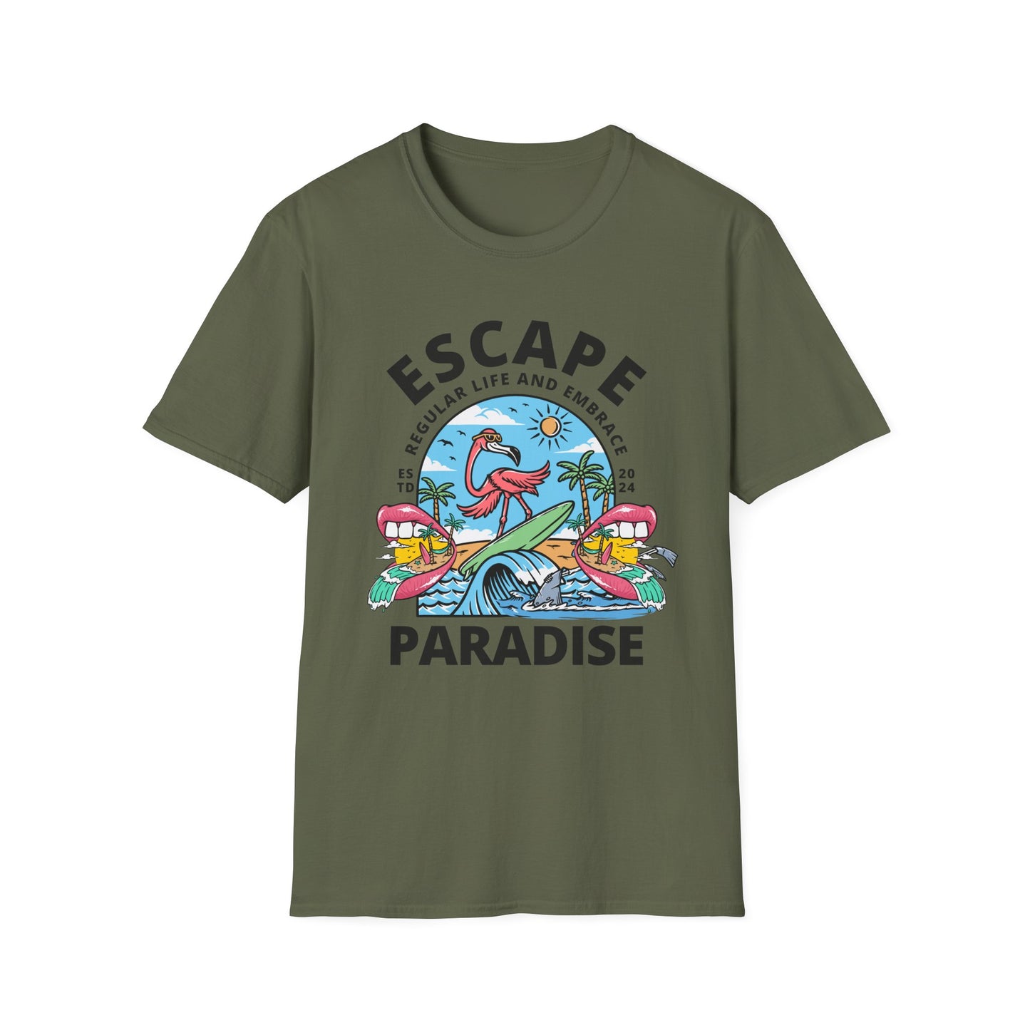 Escape To Paradise - Travel Adventure Graphic Tee