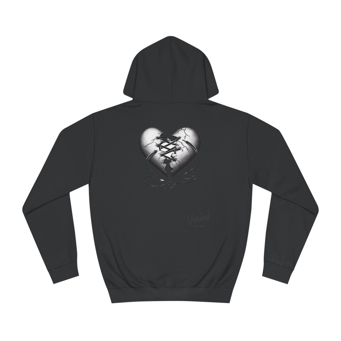 College Hoodie with Shoestring Heart Design for Lovers