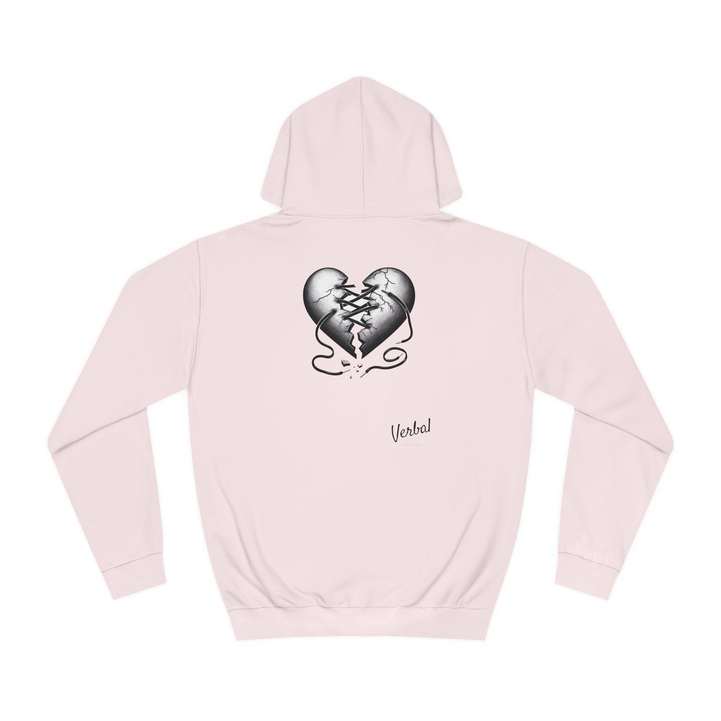 College Hoodie with Shoestring Heart Design for Lovers