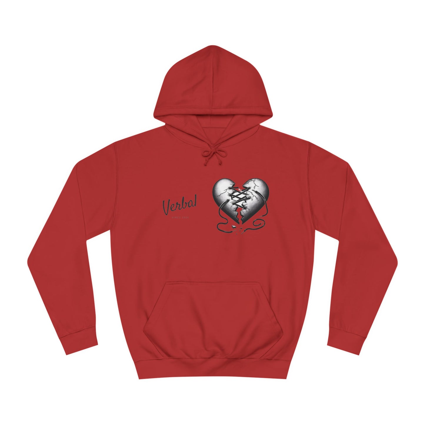 College Hoodie with Shoestring Heart Design for Lovers