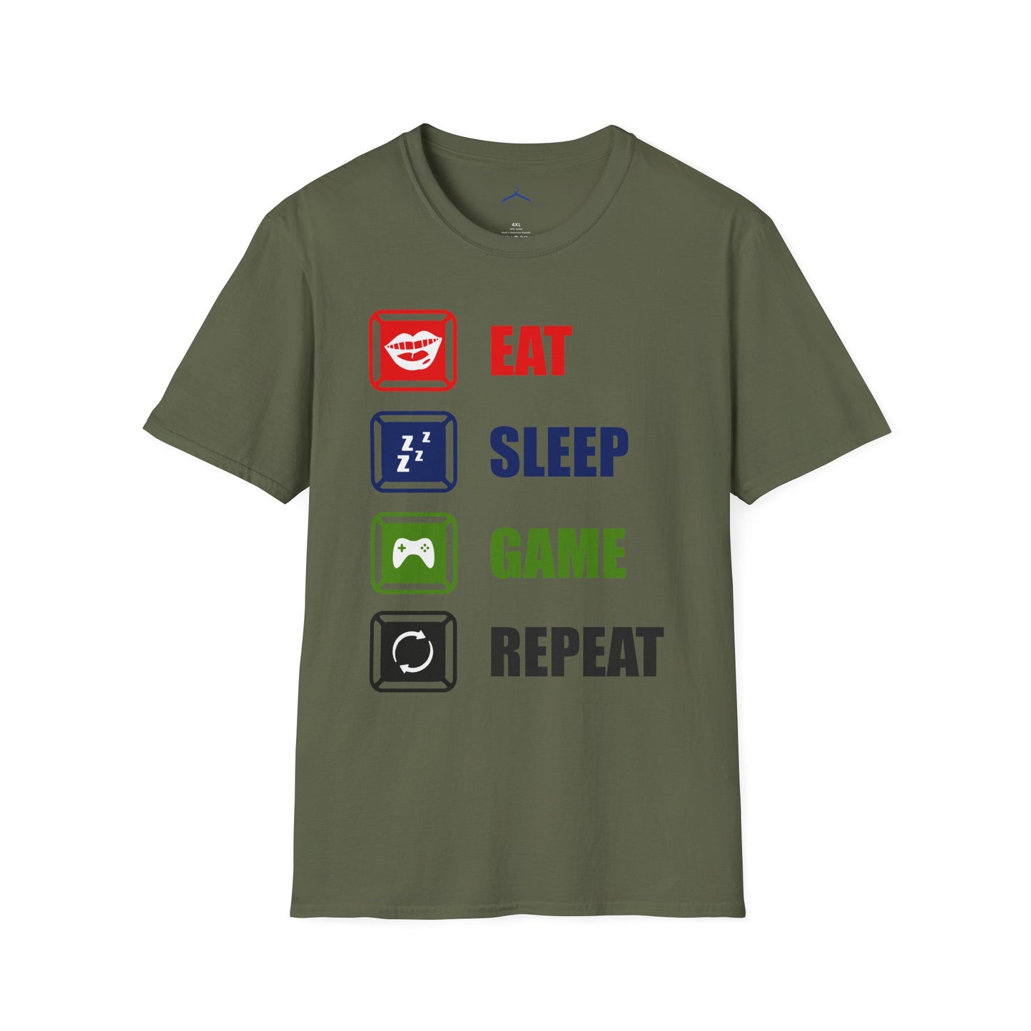 Eat Sleep Game Repeat Gamer Tee