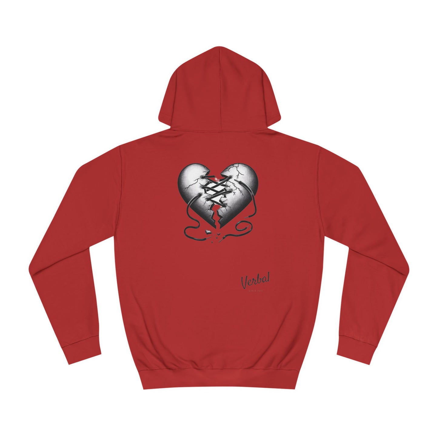 College Hoodie with Shoestring Heart Design for Lovers