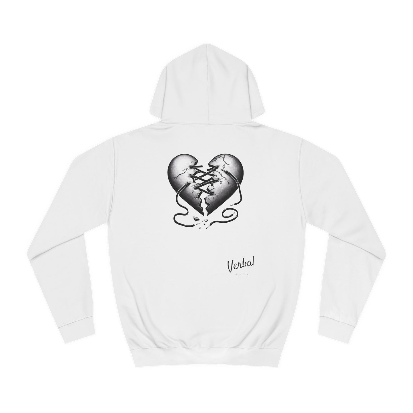 College Hoodie with Shoestring Heart Design for Lovers