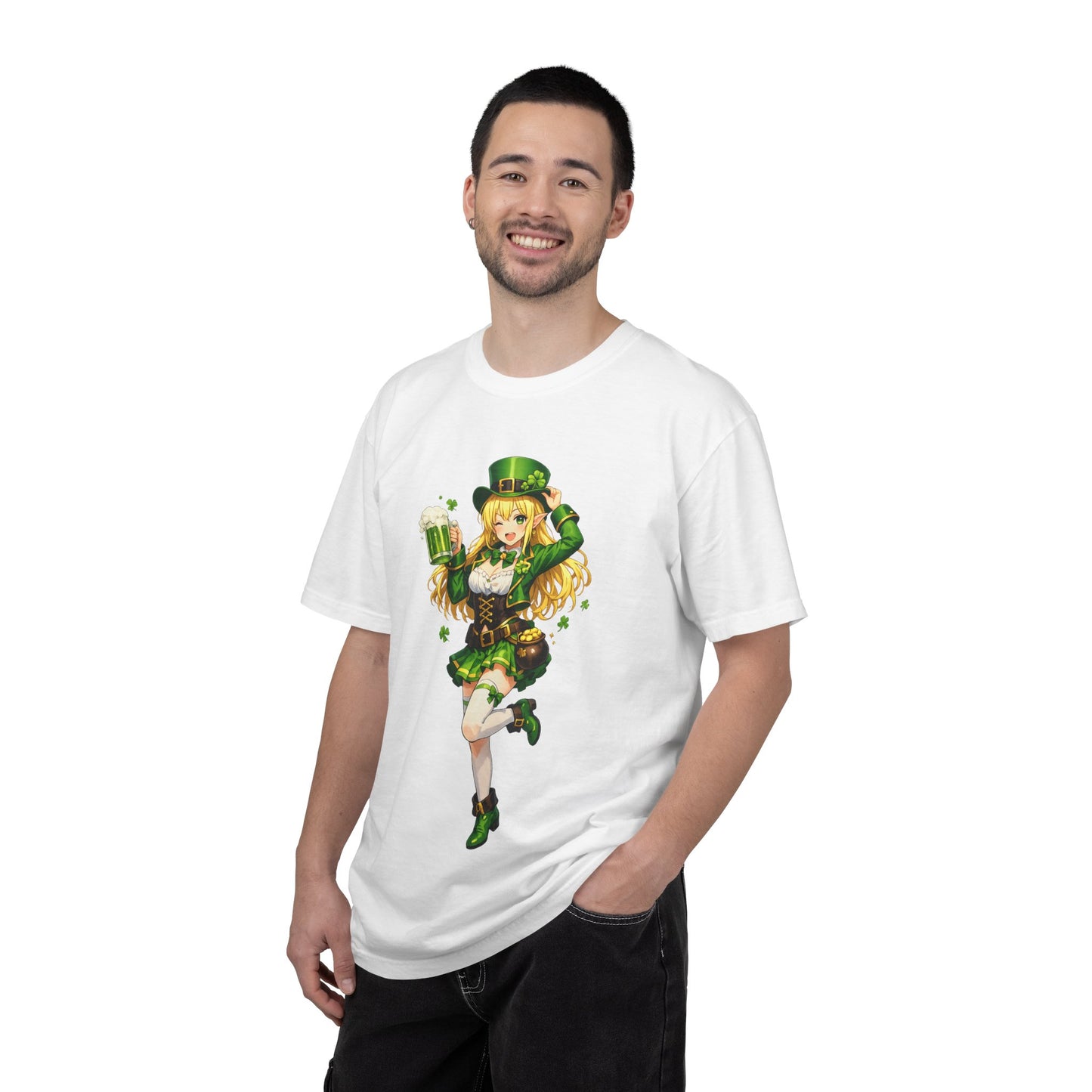 St. Patrick's Day T-Shirt — 'Kiss Me I'm Irish' Leprechaun Girl Graphic Tee