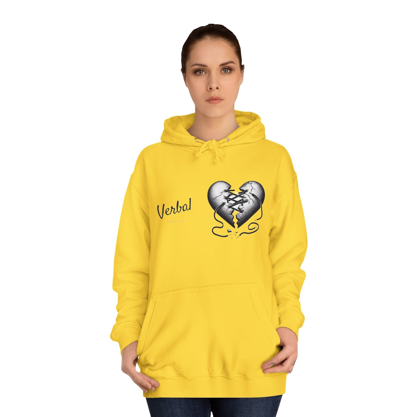 College Hoodie with Shoestring Heart Design for Lovers