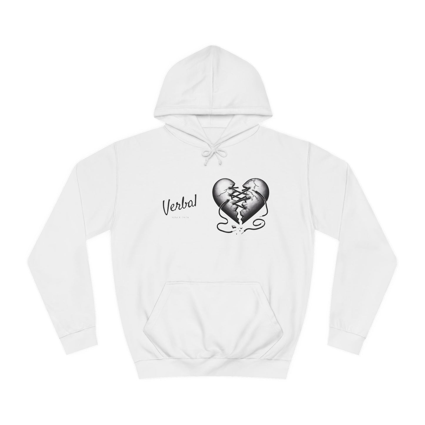 College Hoodie with Shoestring Heart Design for Lovers