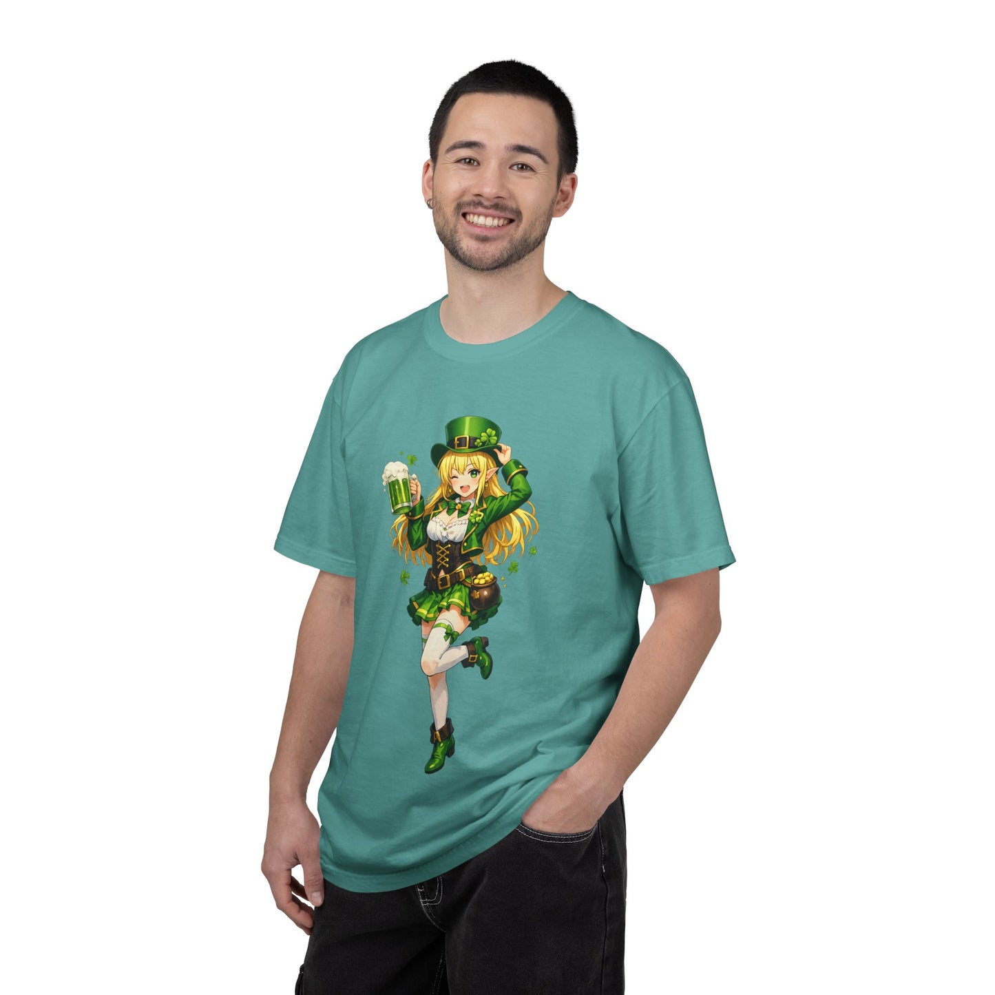 St. Patrick's Day T-Shirt — 'Kiss Me I'm Irish' Leprechaun Girl Graphic Tee