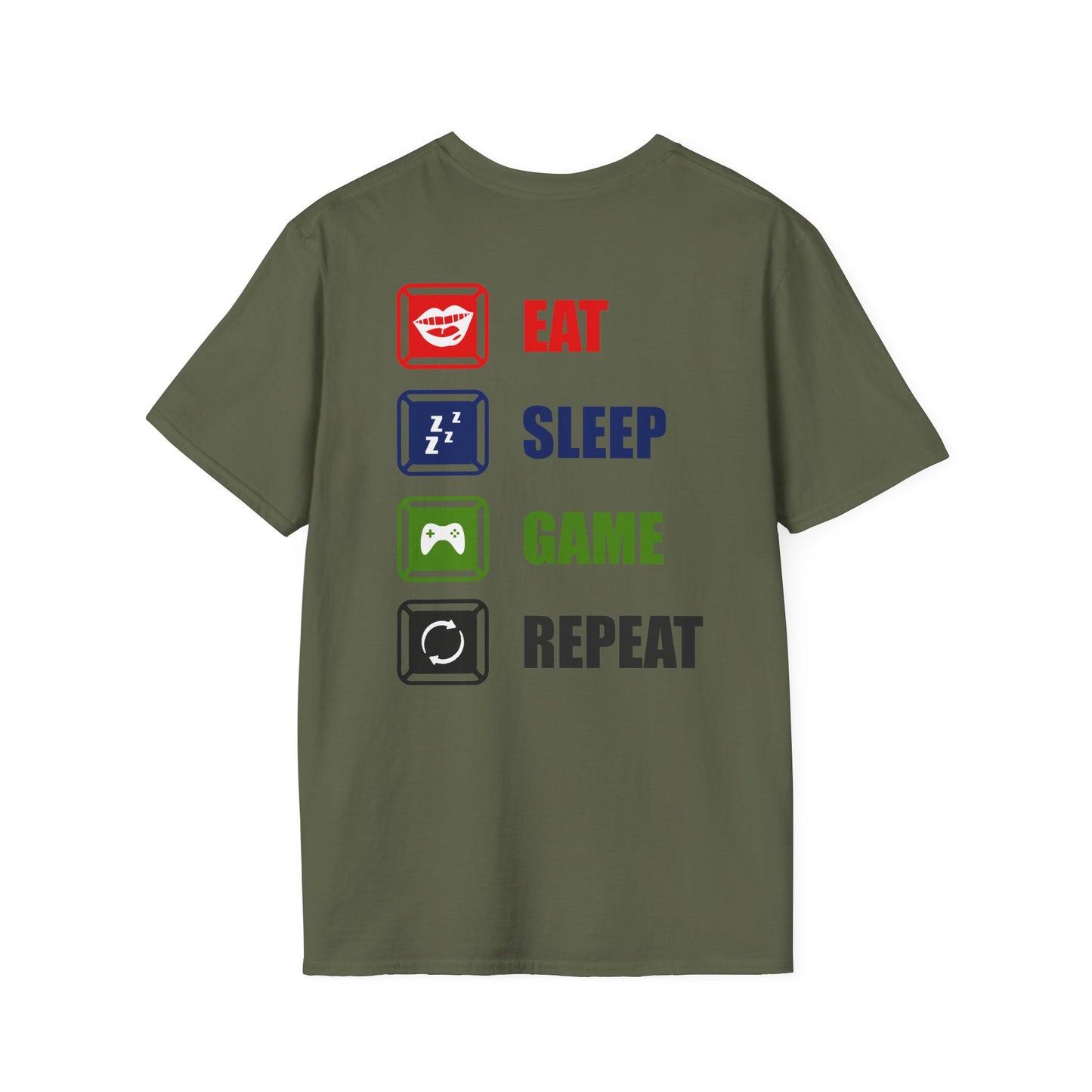 Eat Sleep Game Repeat Gamer Tee