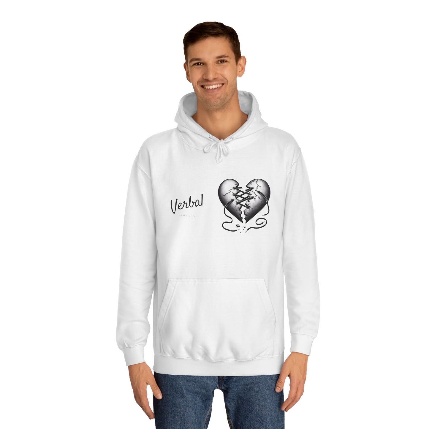 College Hoodie with Shoestring Heart Design for Lovers