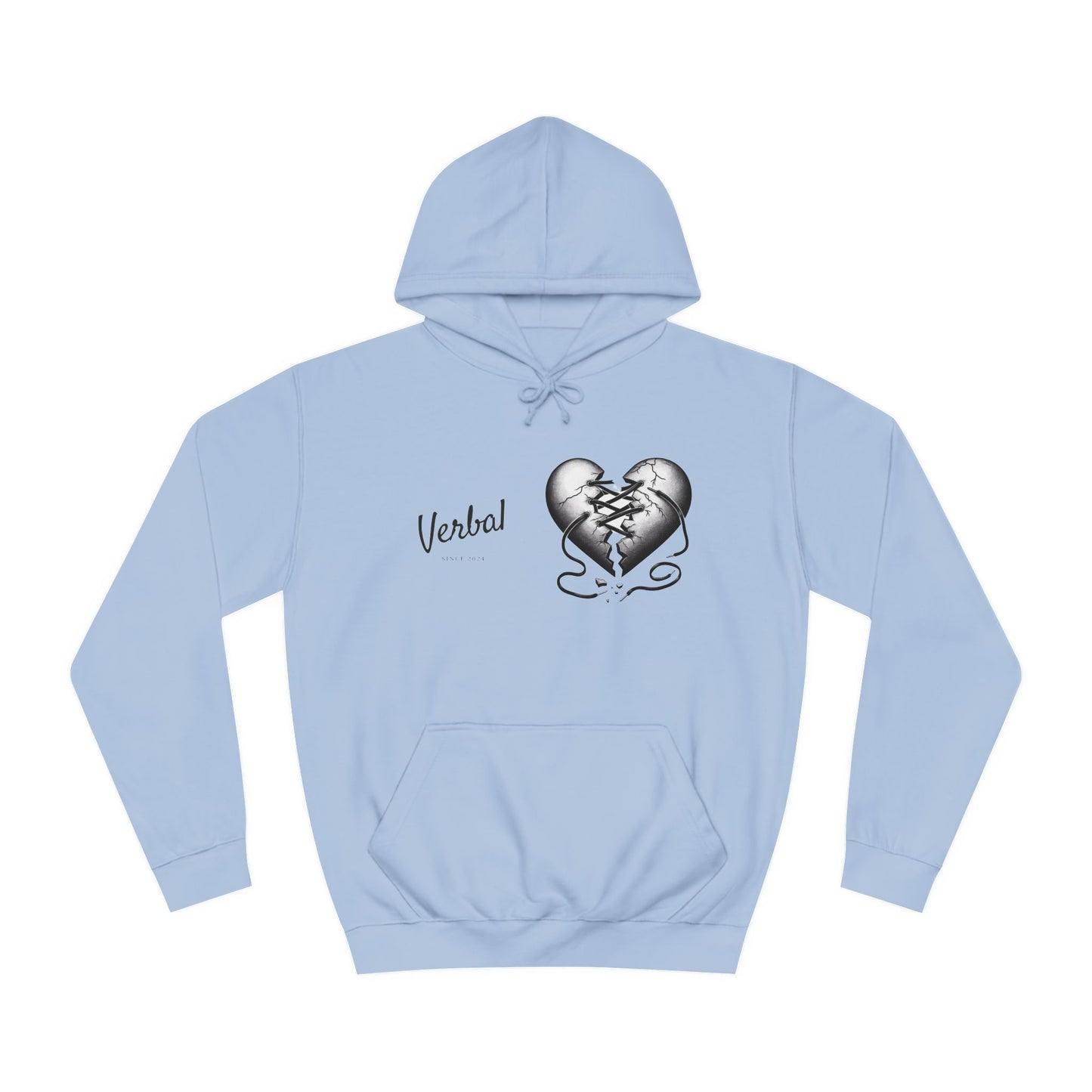 College Hoodie with Shoestring Heart Design for Lovers