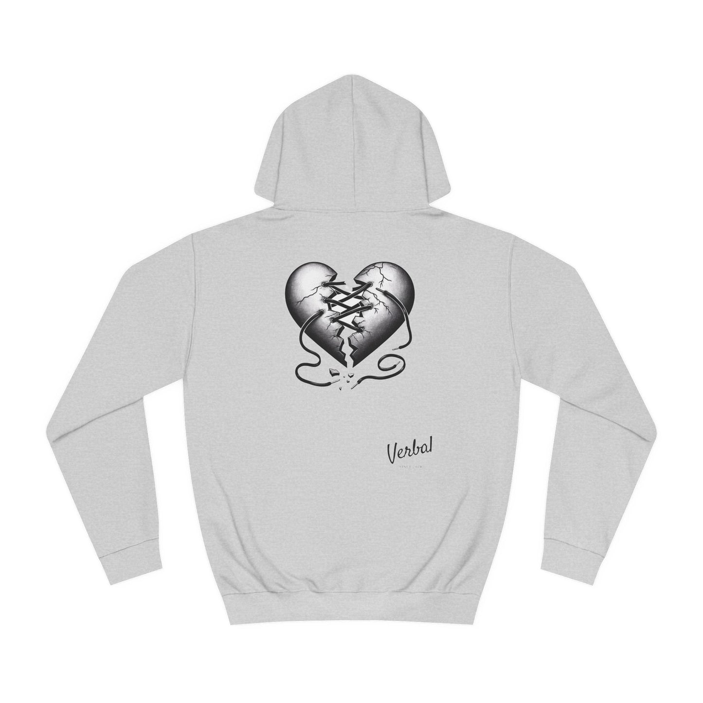 College Hoodie with Shoestring Heart Design for Lovers