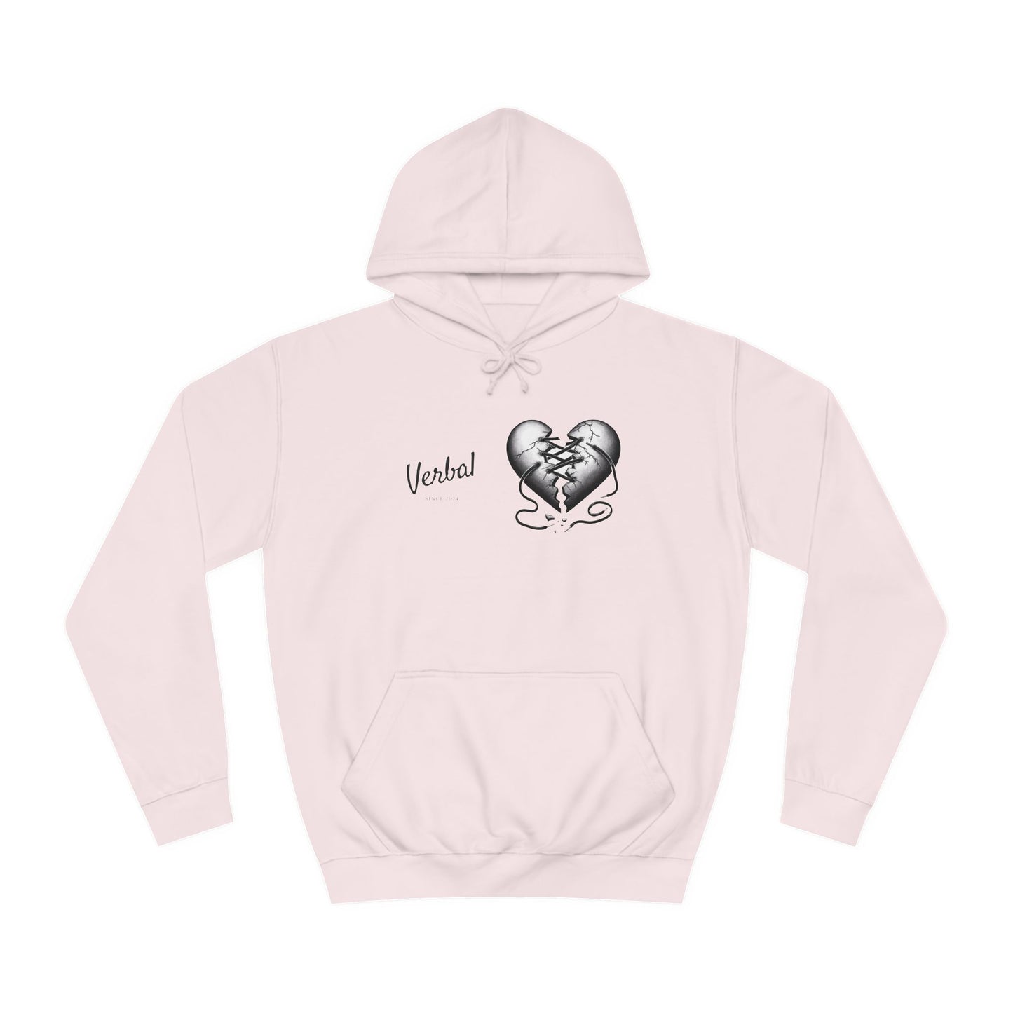 College Hoodie with Shoestring Heart Design for Lovers