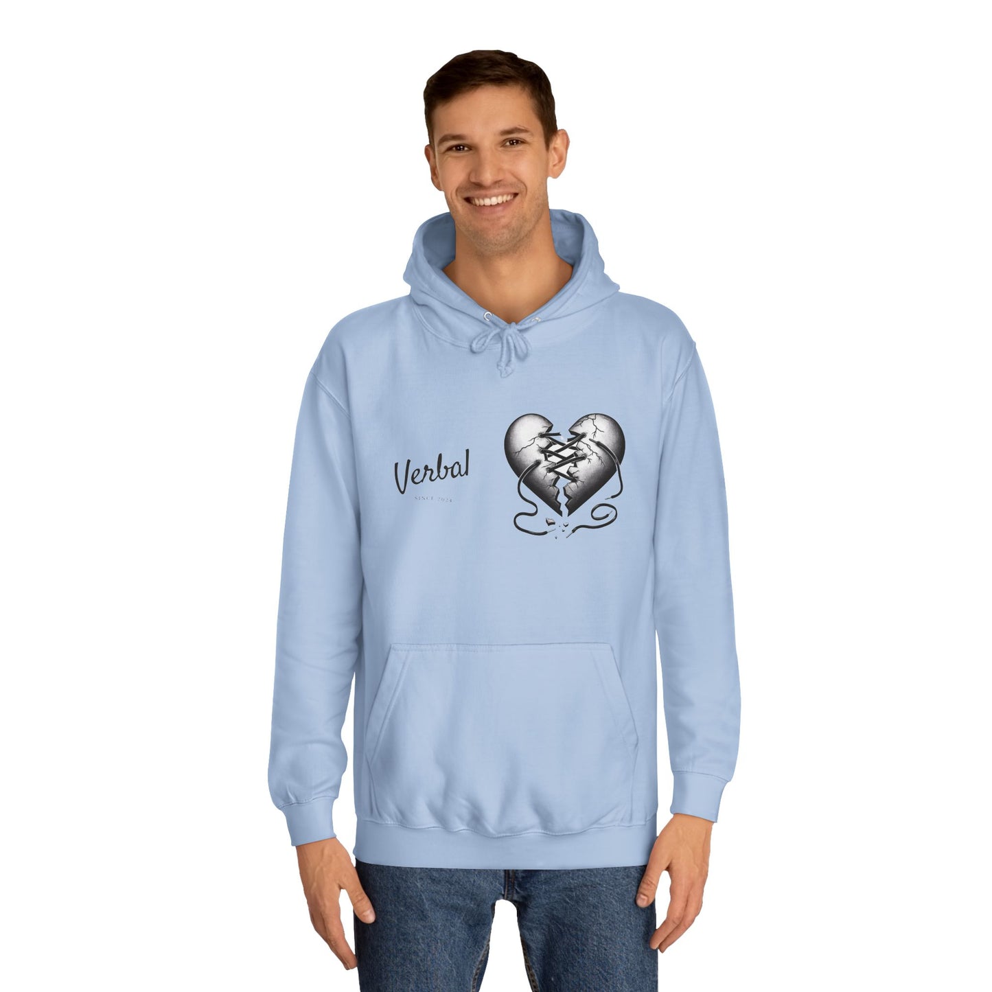 College Hoodie with Shoestring Heart Design for Lovers