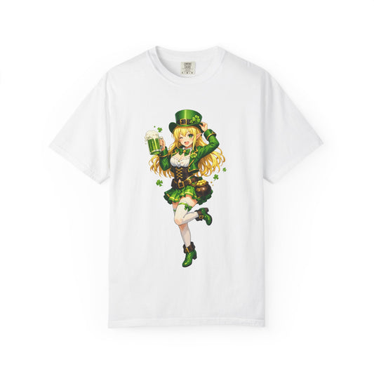 St. Patrick's Day T-Shirt — 'Kiss Me I'm Irish' Leprechaun Girl Graphic Tee