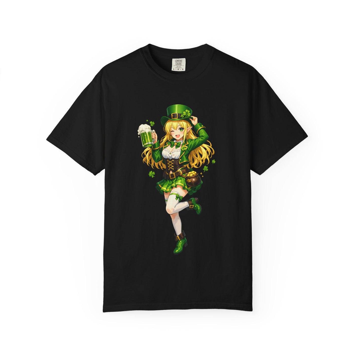 St. Patrick's Day T-Shirt — 'Kiss Me I'm Irish' Leprechaun Girl Graphic Tee