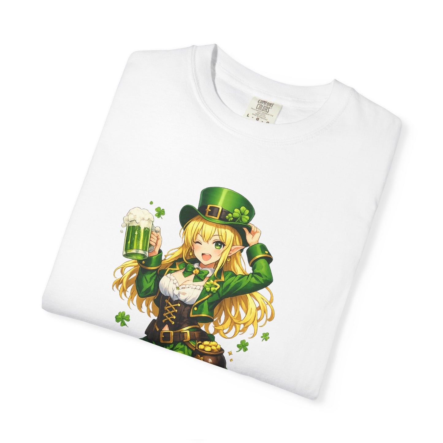St. Patrick's Day T-Shirt — 'Kiss Me I'm Irish' Leprechaun Girl Graphic Tee