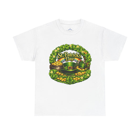 St. Patrick's Day Tee — "Irish Today, Hungover Tomorrow" Shamrock & Pot of Gold Shirt