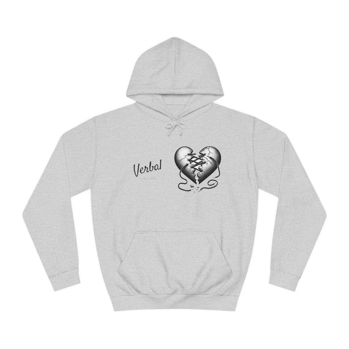 College Hoodie with Shoestring Heart Design for Lovers