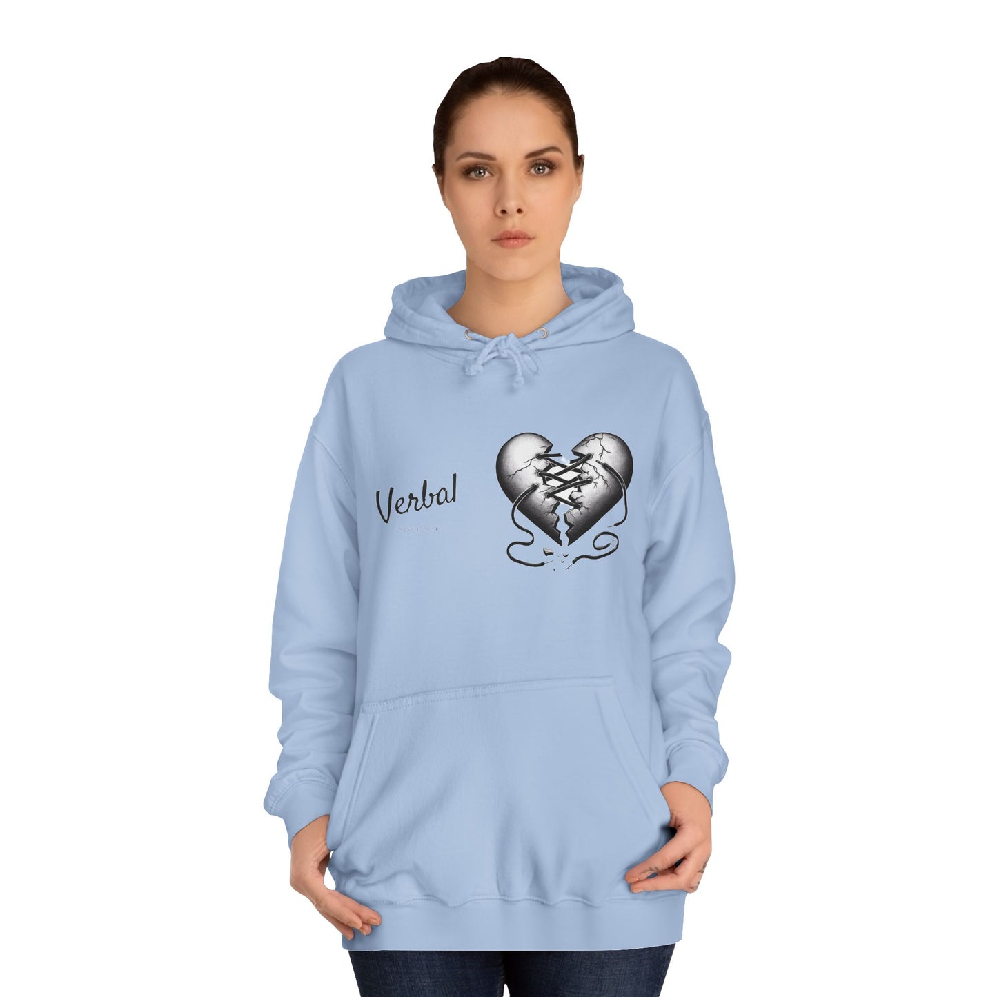 College Hoodie with Shoestring Heart Design for Lovers