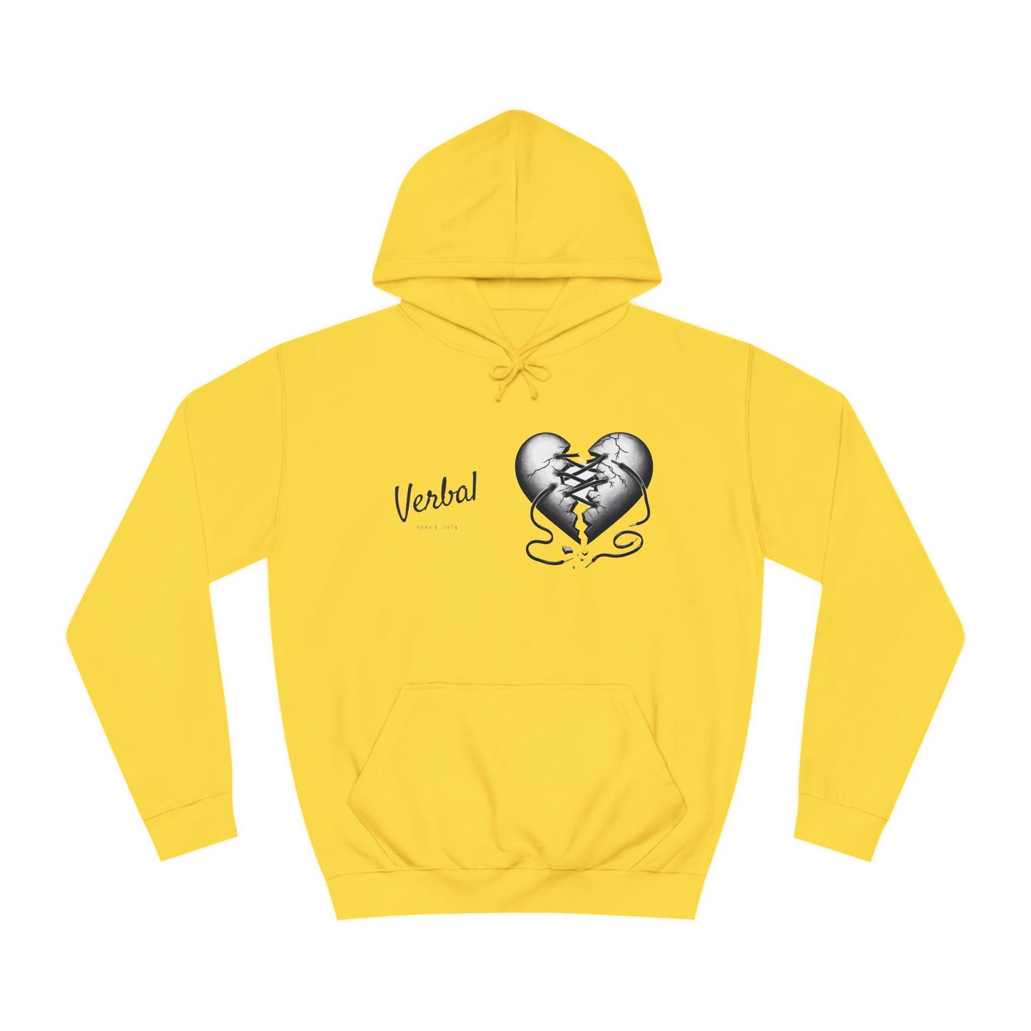 College Hoodie with Shoestring Heart Design for Lovers