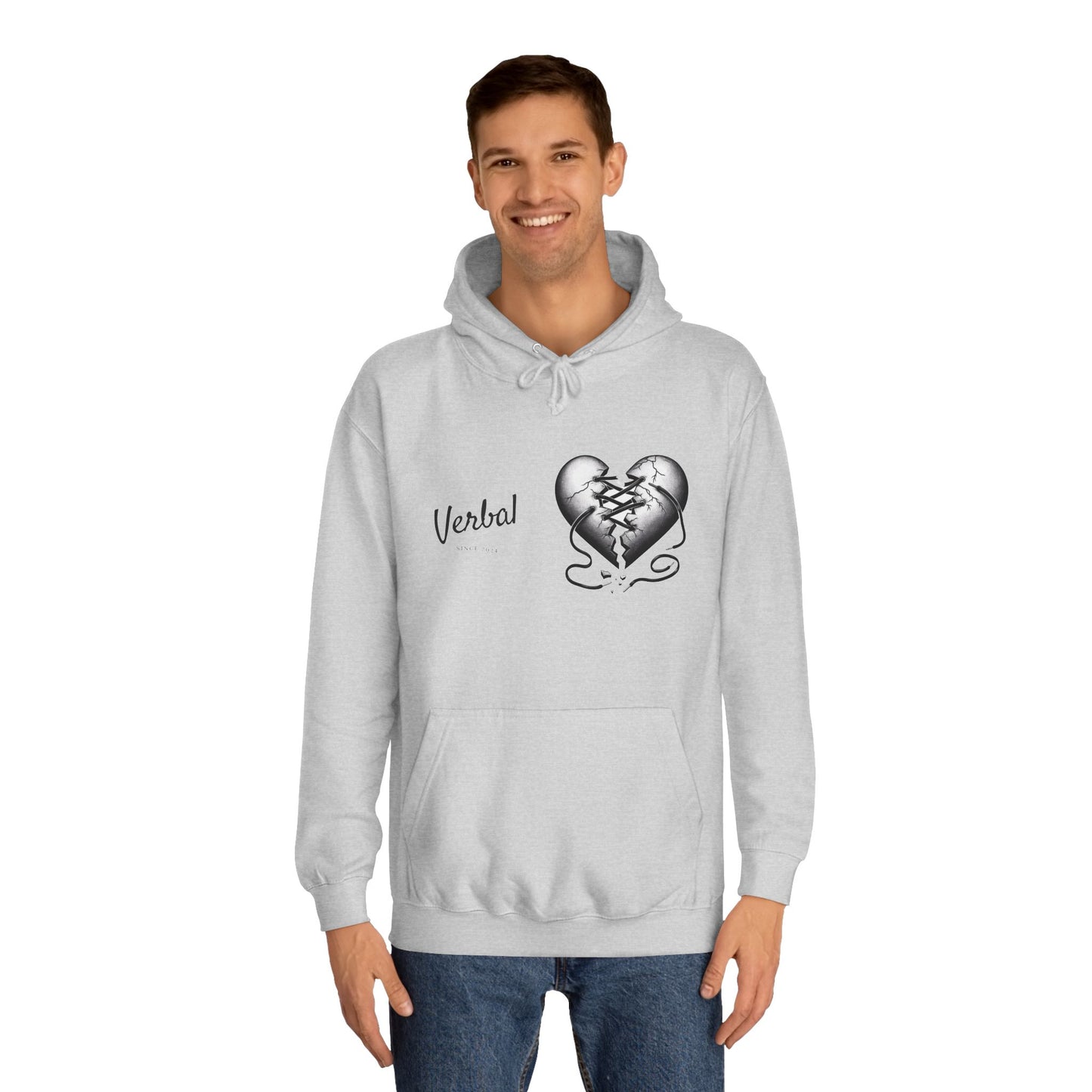 College Hoodie with Shoestring Heart Design for Lovers