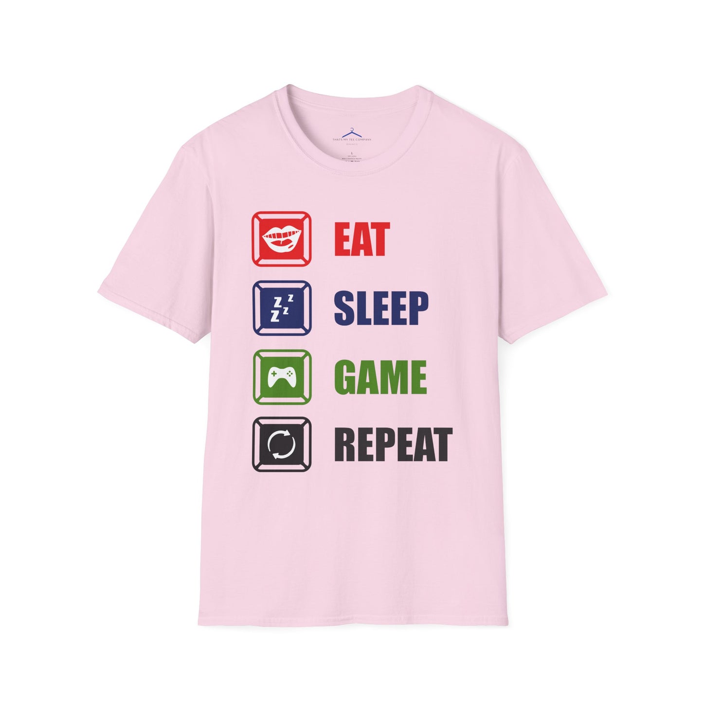 Eat Sleep Game Repeat Gamer Tee