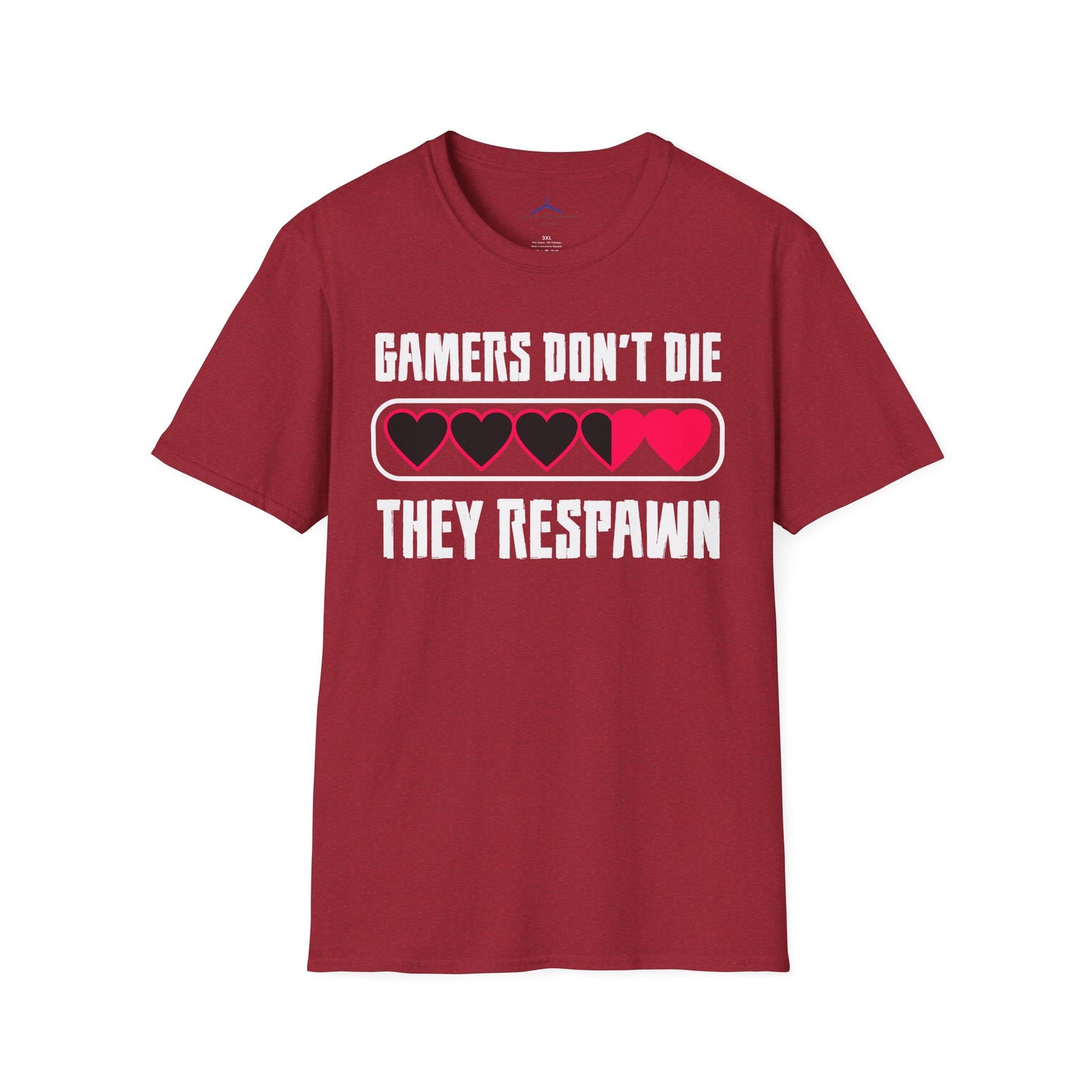 Gamers Don't Die, They Respawn Gamer Tee