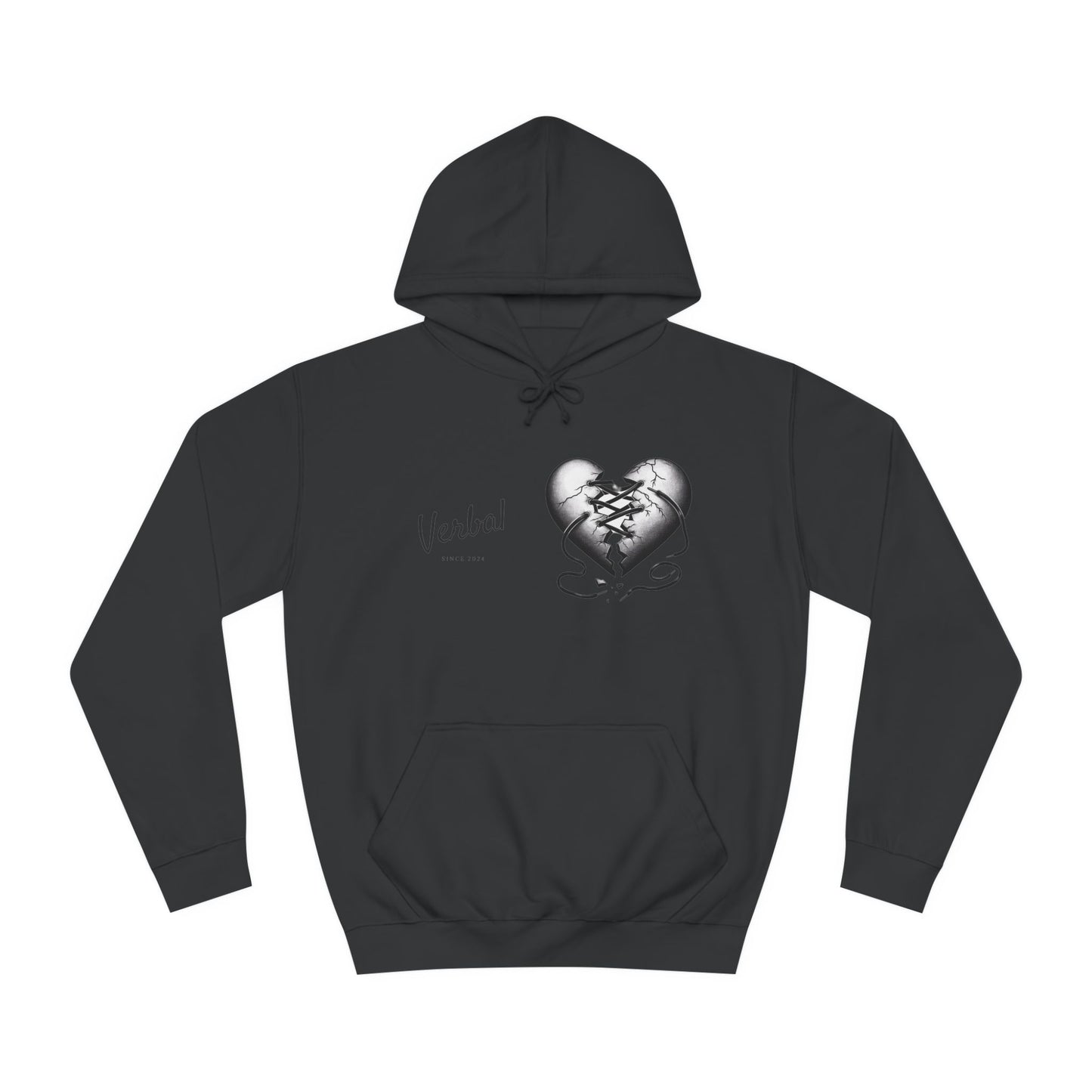 College Hoodie with Shoestring Heart Design for Lovers